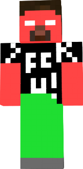 Preview of texture: Red Herobrine with a Fc*k u shirt