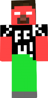 Red Herobrine with a Fc*k u shirt
