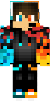 fire and blue