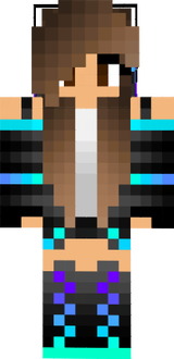 Ender Girl Dragon Aqua Cyan Brown Haired Tomboy