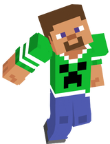VINTAGE 1997 MINECRAFT STEVE IN CREEPER T SHIRT FIGURE SUPER RARE