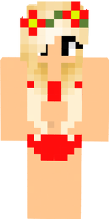 Hot Girl Blonde Hair Panties Underwear Red