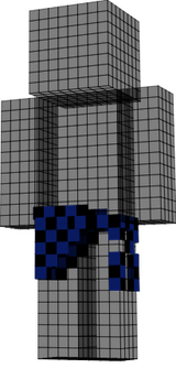 A piece of black and blue polka-dot beach towel.