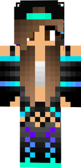 Ender Girl Aqua Cyan Brown Haired Tomboy Skater v2