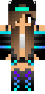 Ender Girl Brown Haired Aqua Cyan Tomboy Skater