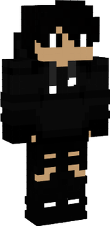 boy with full black hoodie and pants