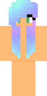 Edited Girl Blue and Pink Haired Long Hair Base