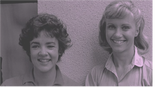 Stockard channing and Olivia newton john on set grease 1977